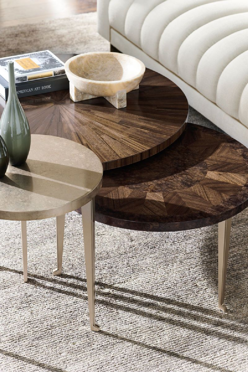 Table basse en bois Paldao et laiton brillant | Caracole Bunch  | Meubleluxe.fr