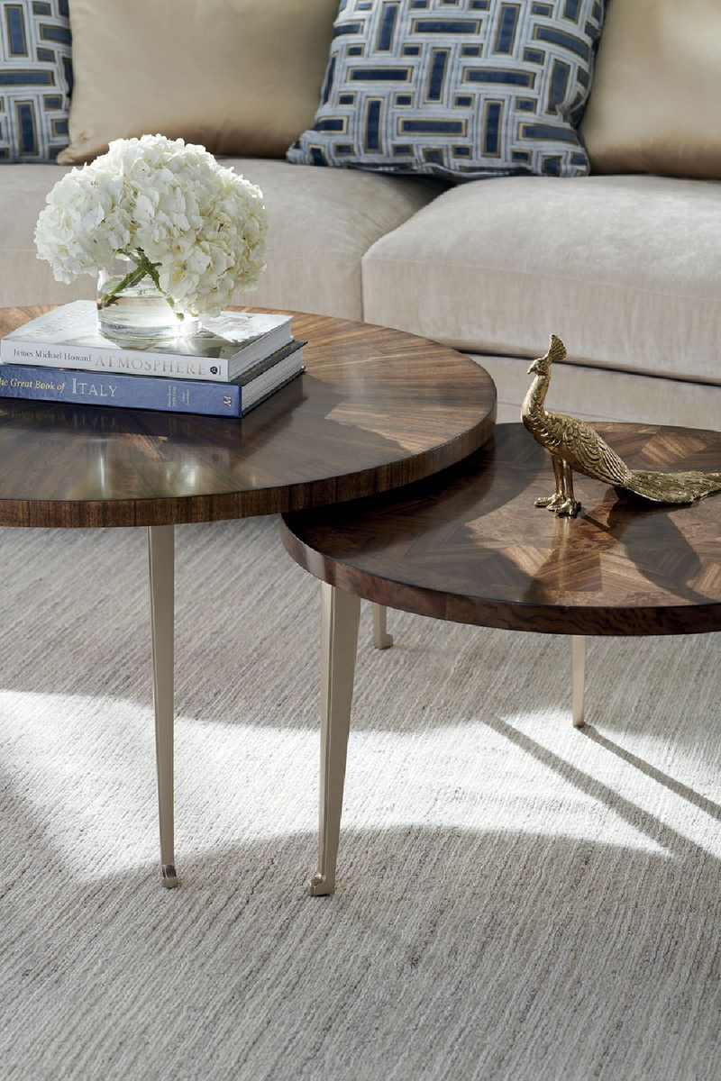 Table basse en bois Paldao et laiton brillant | Caracole Bunch  | Meubleluxe.fr