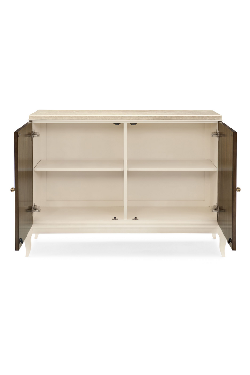 Buffet en bois Paldao et marbre beige | Caracole Fan | Meubleluxe.fr