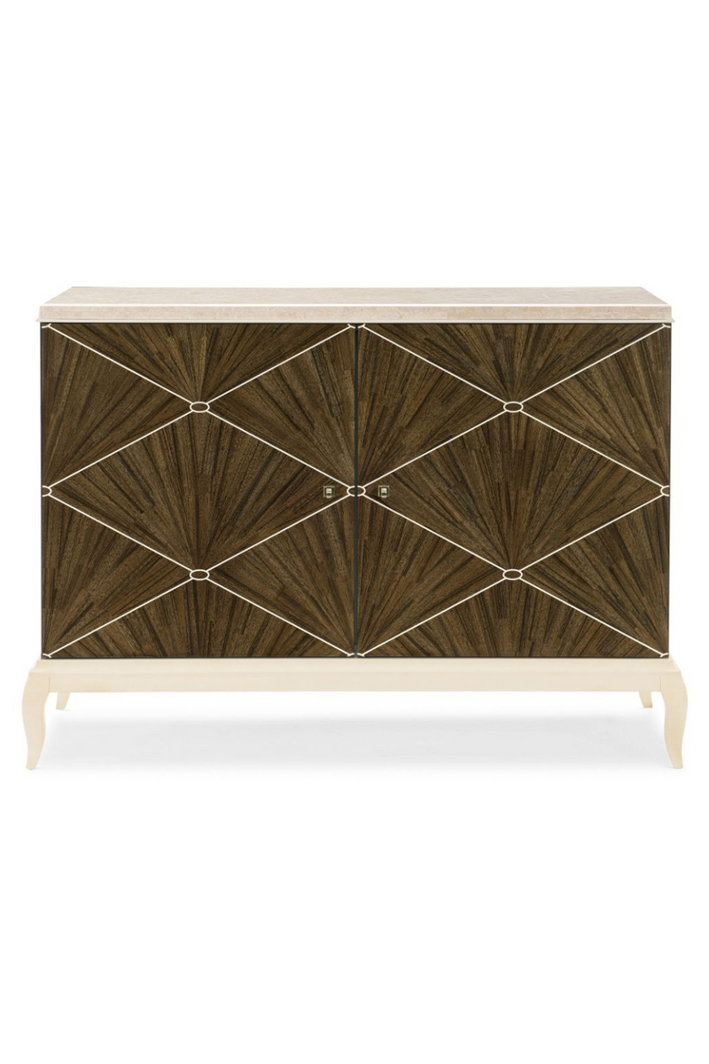 Buffet en bois Paldao et marbre beige | Caracole Fan | Meubleluxe.fr