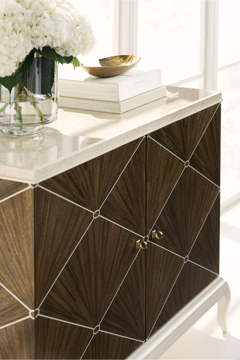 Buffet en bois Paldao et marbre beige | Caracole Fan | Meubleluxe.fr