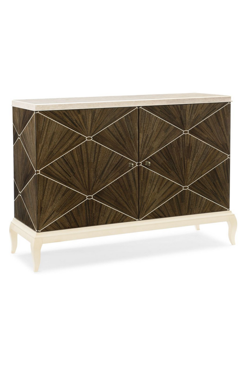 Buffet en bois Paldao et marbre beige | Caracole Fan | Meubleluxe.fr