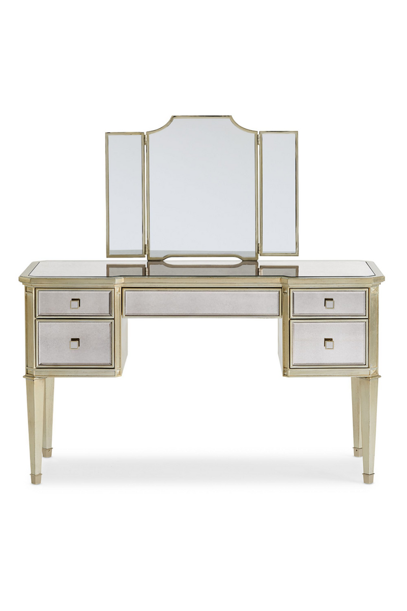 Bureau en bois et miroir antique | Caracole Reflective | Meubleluxe.fr