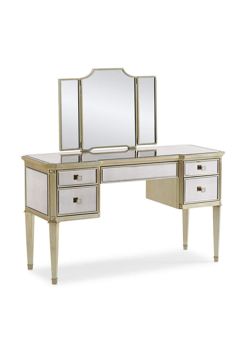 Bureau en bois et miroir antique | Caracole Reflective | Meubleluxe.fr