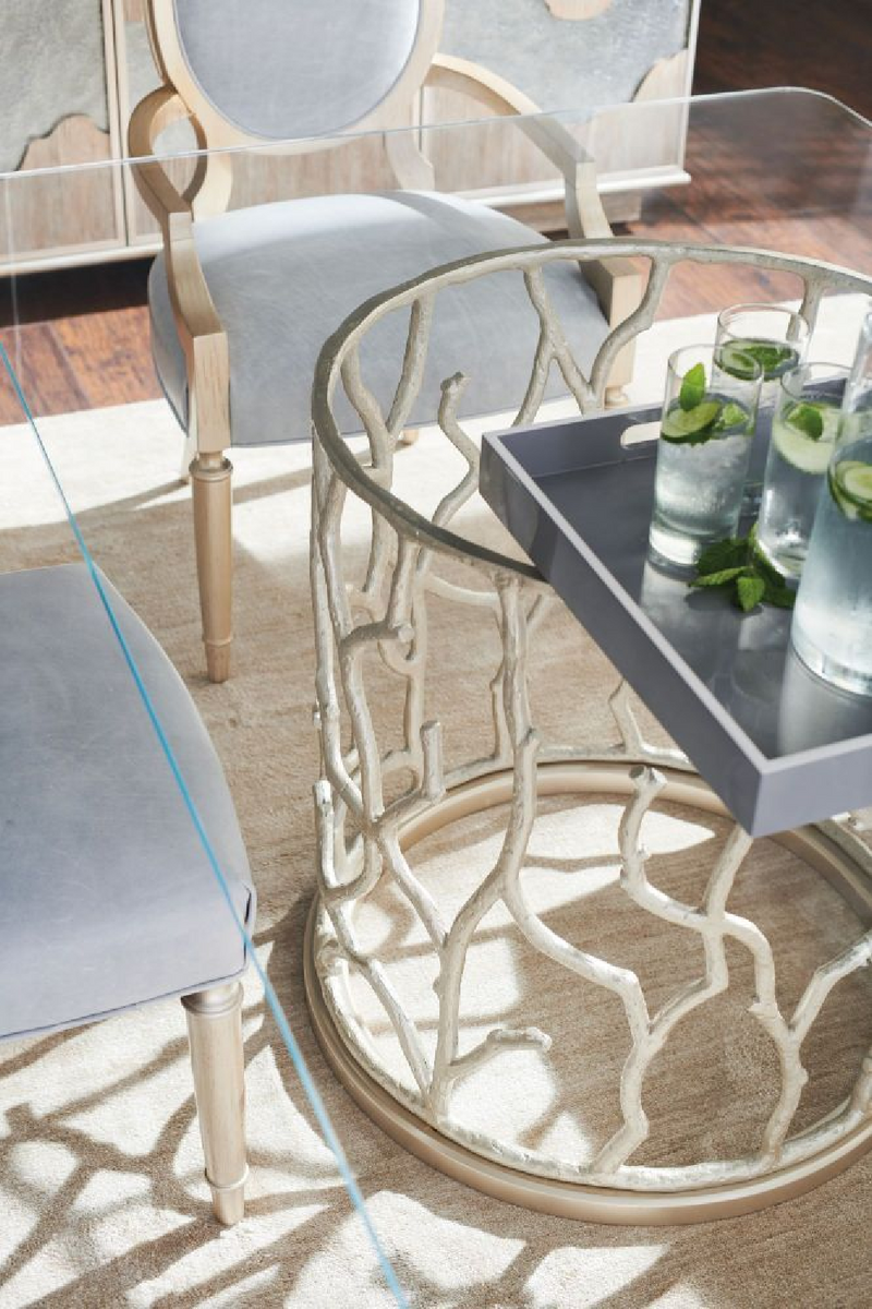 Table de salle à manger rectangulaire en verre métallique | Caracole Reef | Meubleluxe.fr