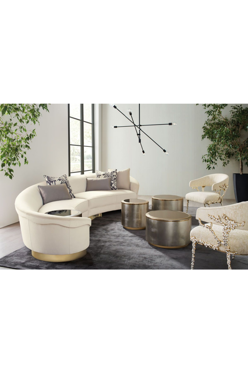 Table basse ronde dorée et argentée | Caracole Circle | Meubleluxe.fr