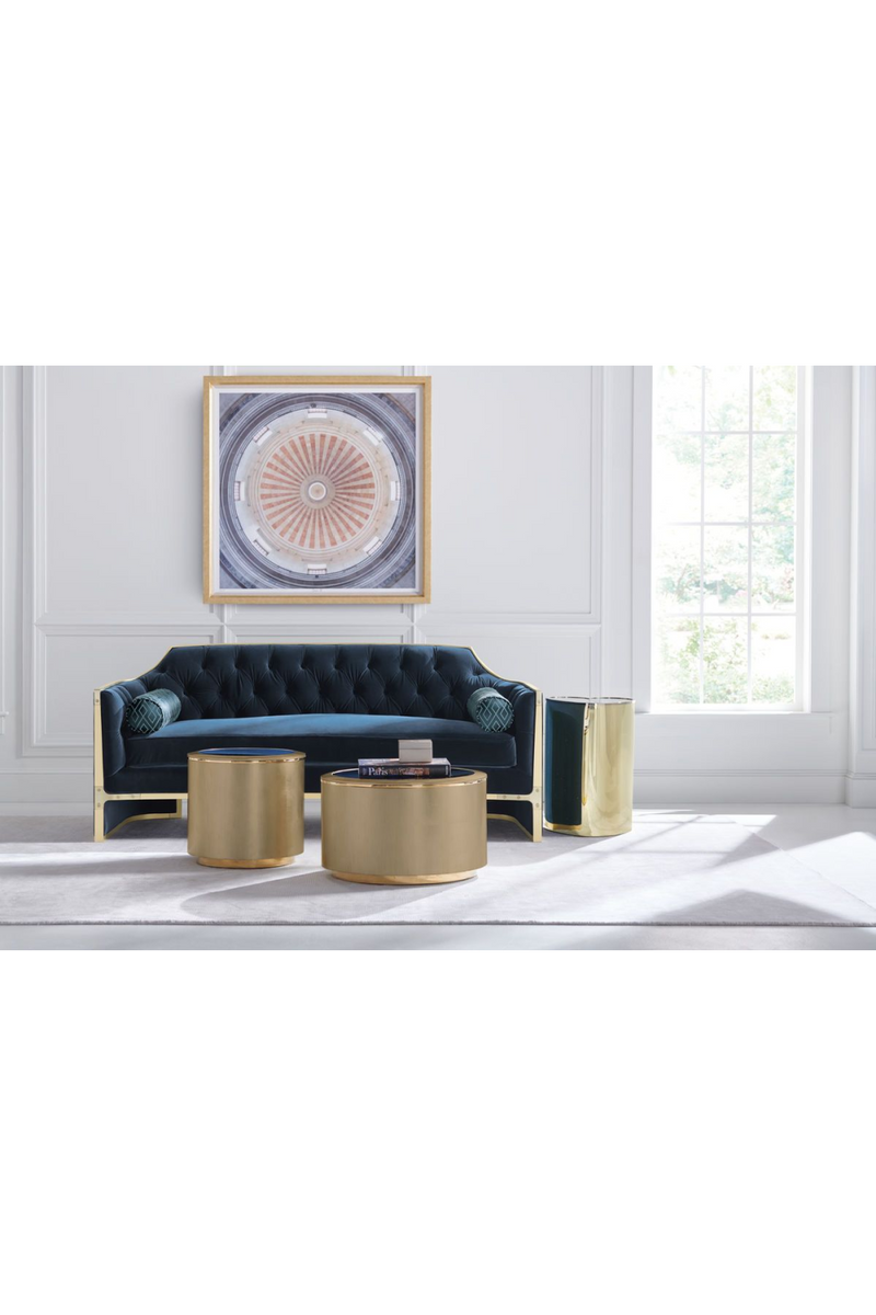 Table basse ronde dorée et argentée | Caracole Circle | Meubleluxe.fr