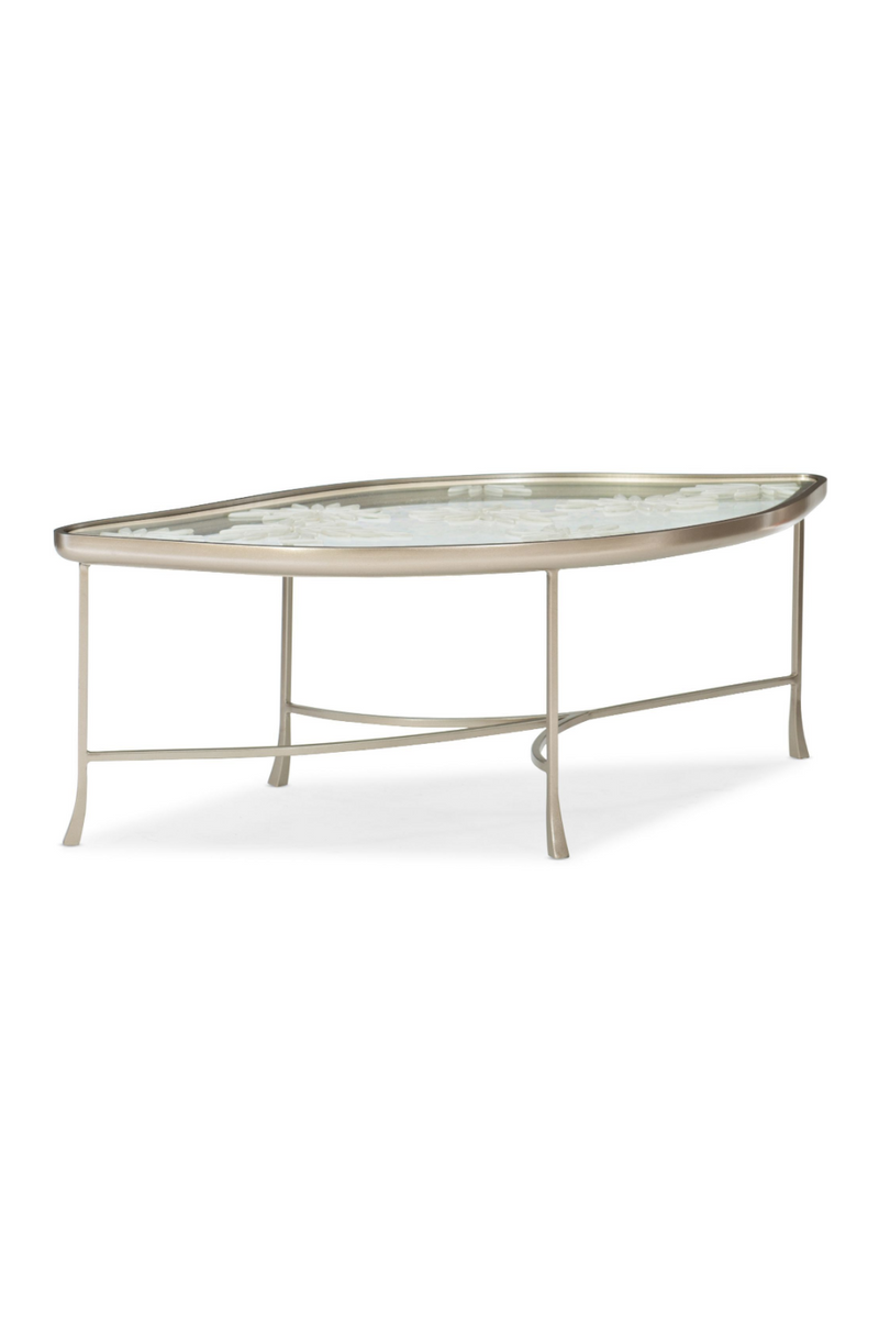 Table basse à motifs en verre | Caracole Leaf | Meubleluxe.fr