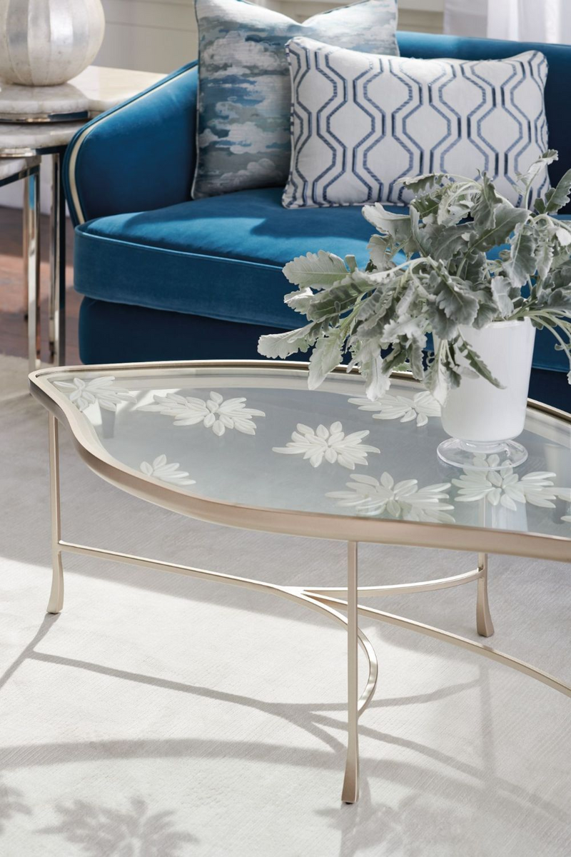 Table basse à motifs en verre | Caracole Leaf | Meubleluxe.fr