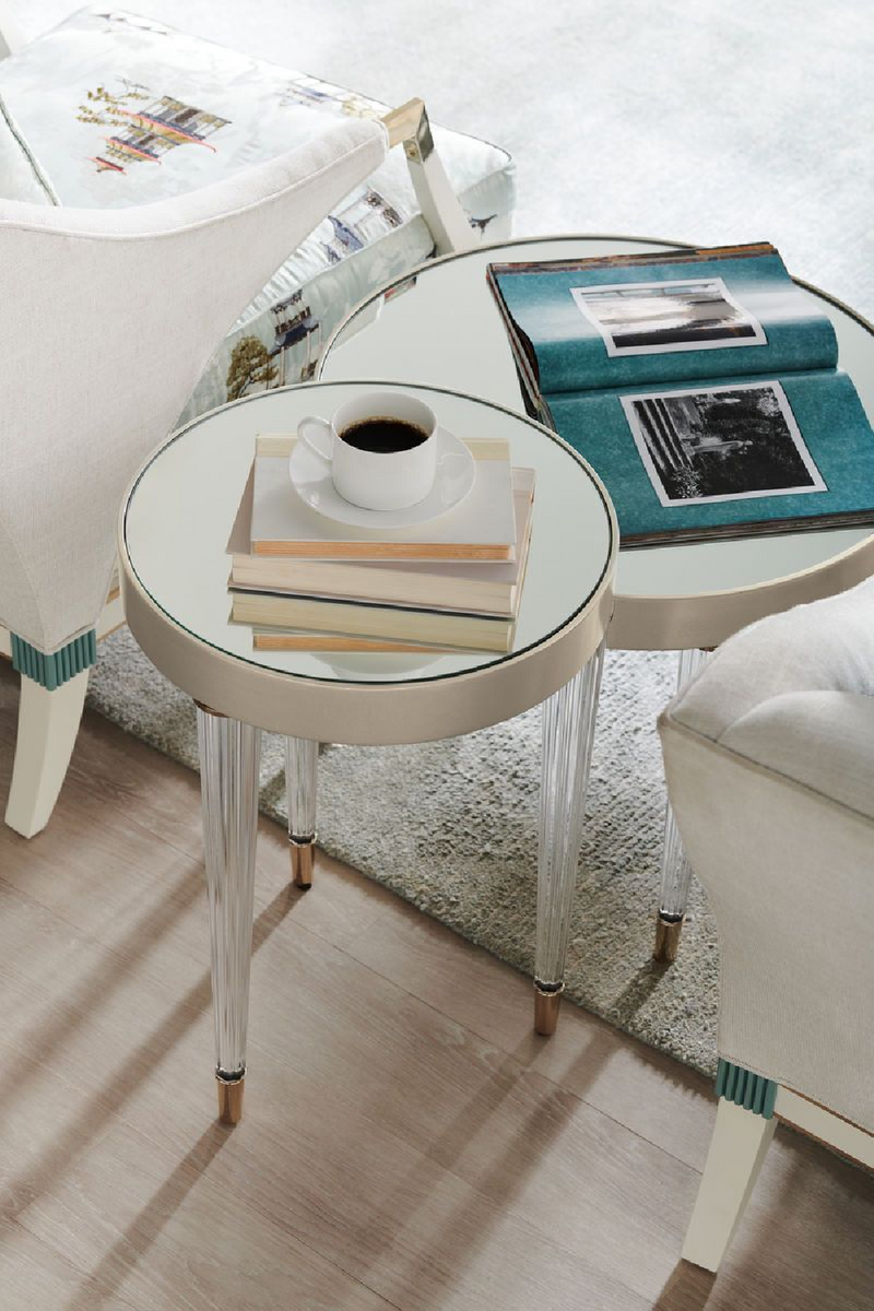 Table d'appoint dorée en laiton et en verre | Caracole Tri S | Meubleluxe.fr