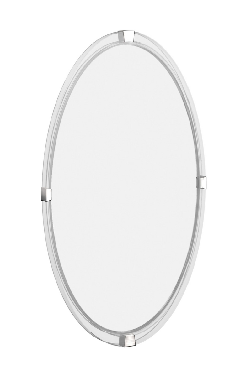 Miroir oval en acrylique transparent | Caracole Portrait | Meubleluxe.fr