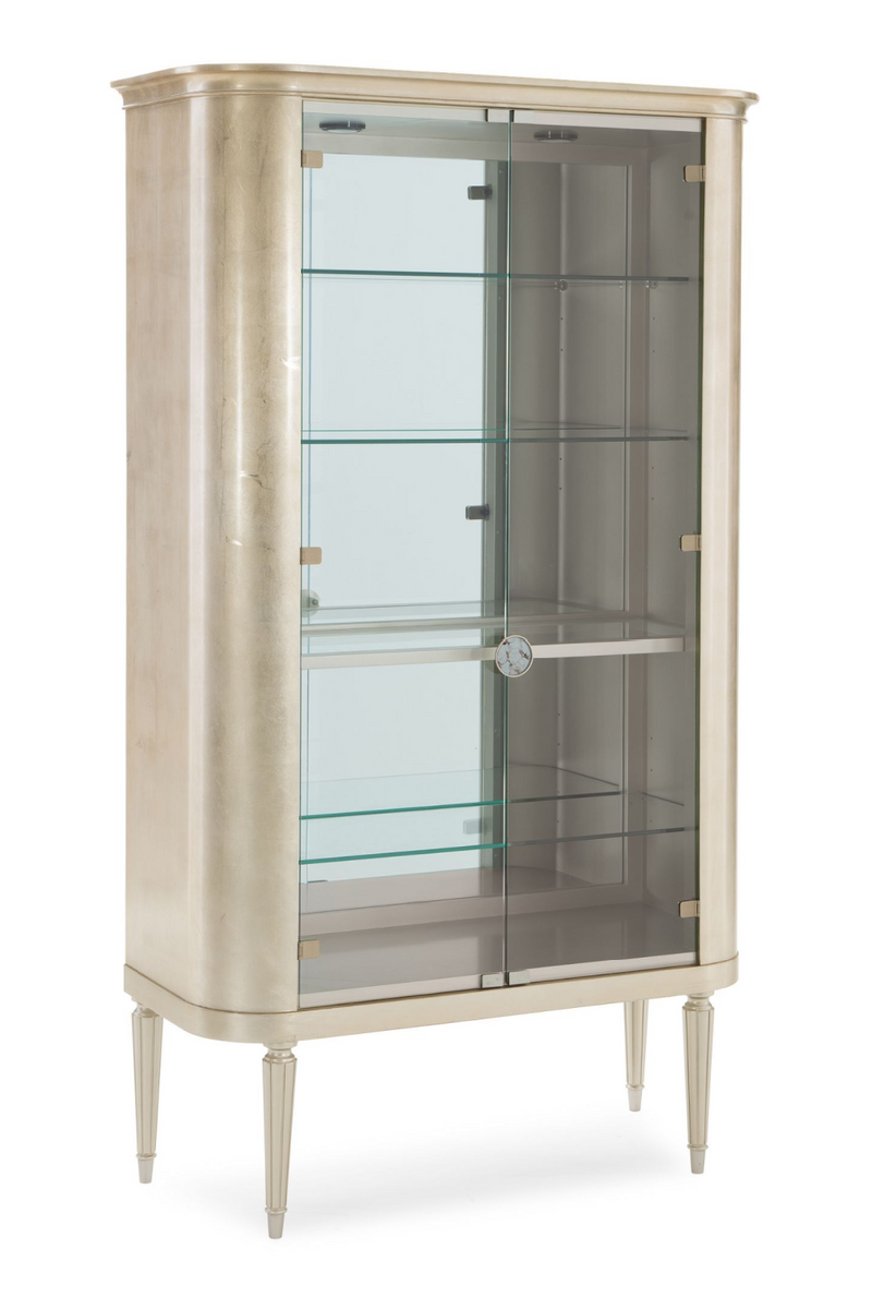 Vitrine en bois taupe argenté | Caracole Reflect | Meubleluxe.fr