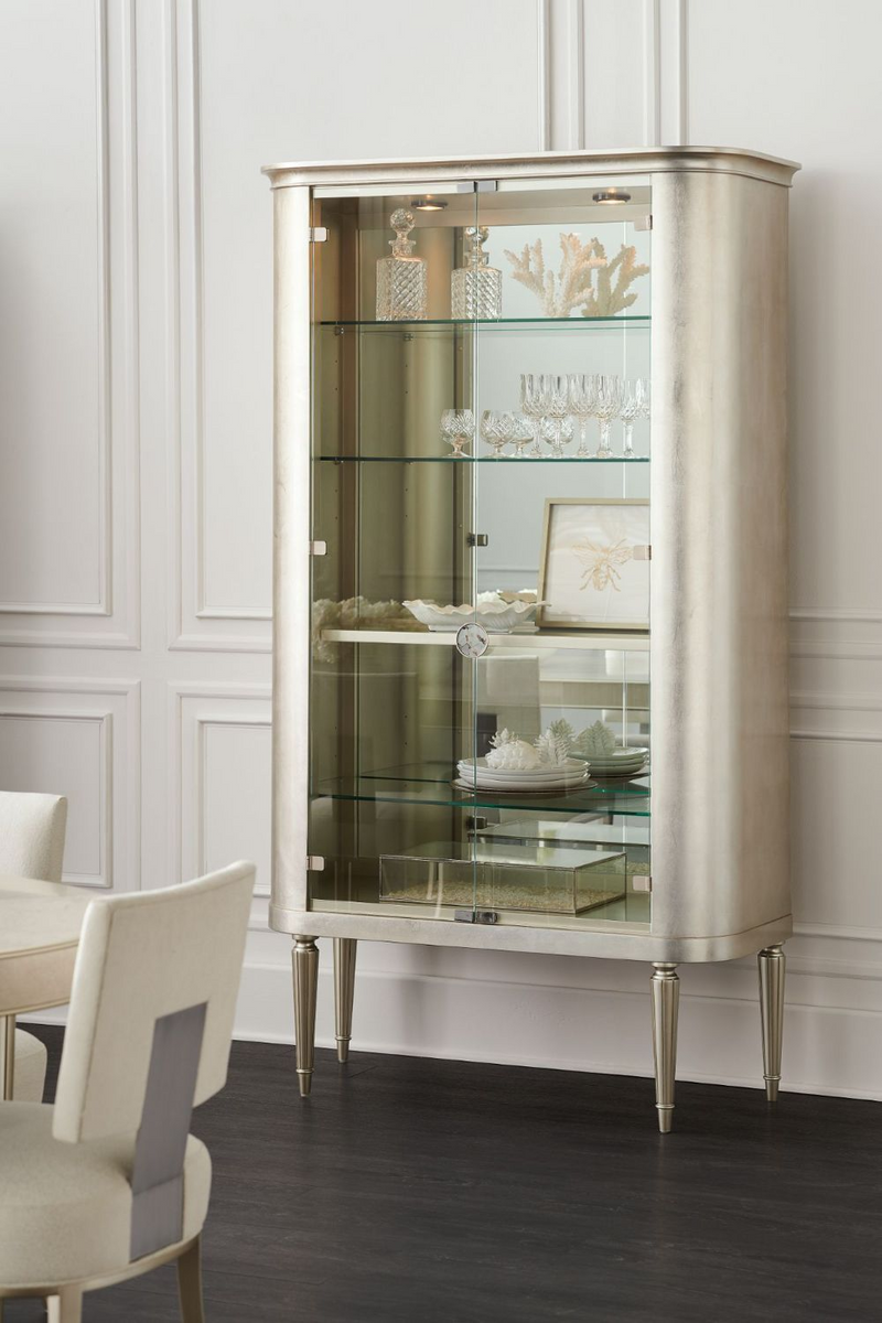 Vitrine en bois taupe argenté | Caracole Reflect | Meubleluxe.fr