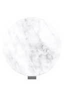 Table d'appoint nickelée en pierre | Caracole Tide Low | Meubleluxe.fr