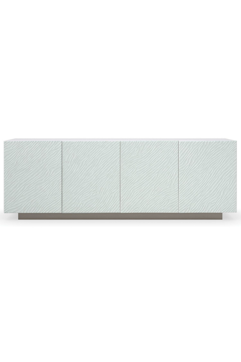 Buffet sculpté en bois nacré blanc | Caracole Ebb | Meubleluxe.fr