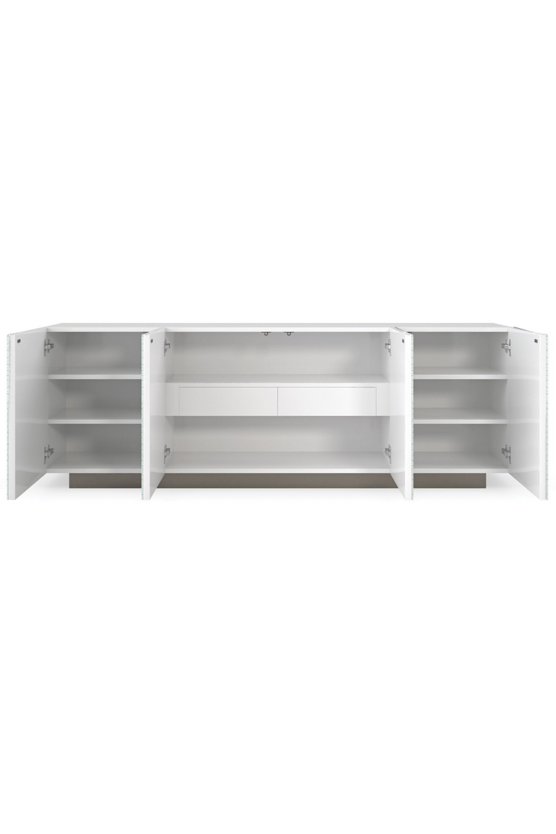 Buffet sculpté en bois nacré blanc | Caracole Ebb | Meubleluxe.fr