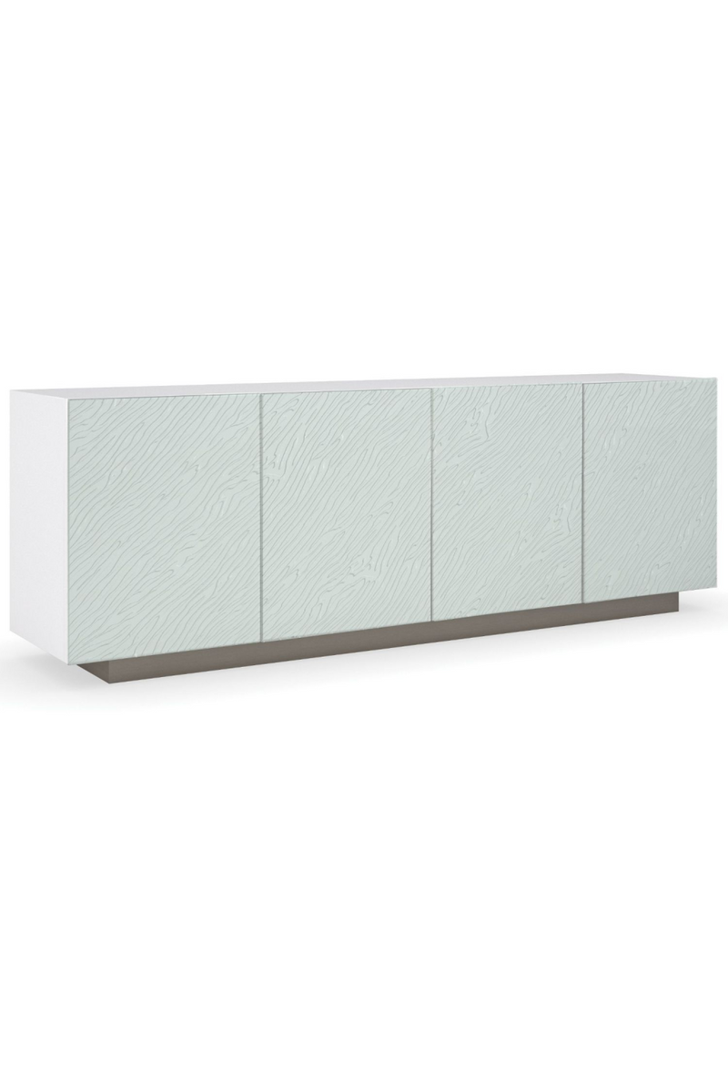 Buffet sculpté en bois nacré blanc | Caracole Ebb | Meubleluxe.fr