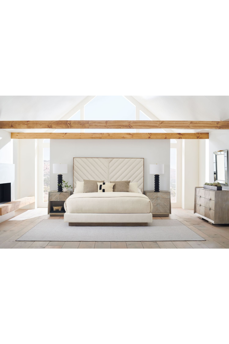 Lit crème en bois clair 180 cm | Caracole Meet U | Meubleluxe.fr