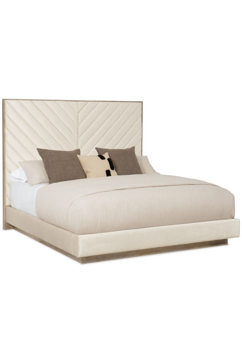 Lit crème en bois clair 180 cm | Caracole Meet U | Meubleluxe.fr