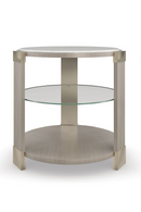 Table d'appoint en bois et marbre blanc | Caracole Oculus | Meubleluxe.fr