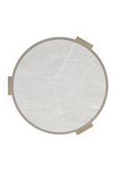 Table d'appoint en bois et marbre blanc | Caracole Oculus | Meubleluxe.fr