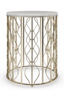 Table d'appoint en marbre blanc et métal doré | Caracole Style Spotter | OROA.fr