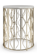 Table d'appoint en marbre blanc et métal doré | Caracole Style Spotter | OROA.fr