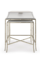 Table d'appoint gigogne en bois blanc | Caracole Ceylon S | Meubleluxe.fr