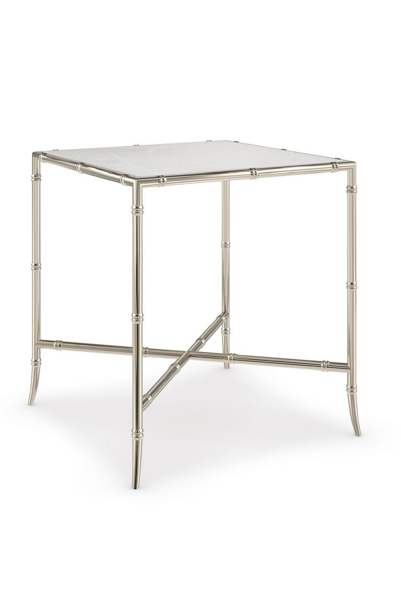 Table d'appoint gigogne en bois blanc | Caracole Ceylon S | Meubleluxe.fr