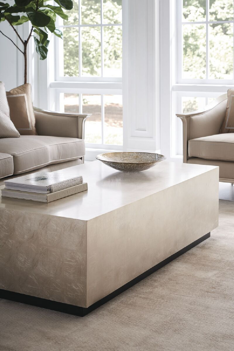 Table basse rectangulaire en bois taupe | Caracole Couture | Meubleluxe.fr