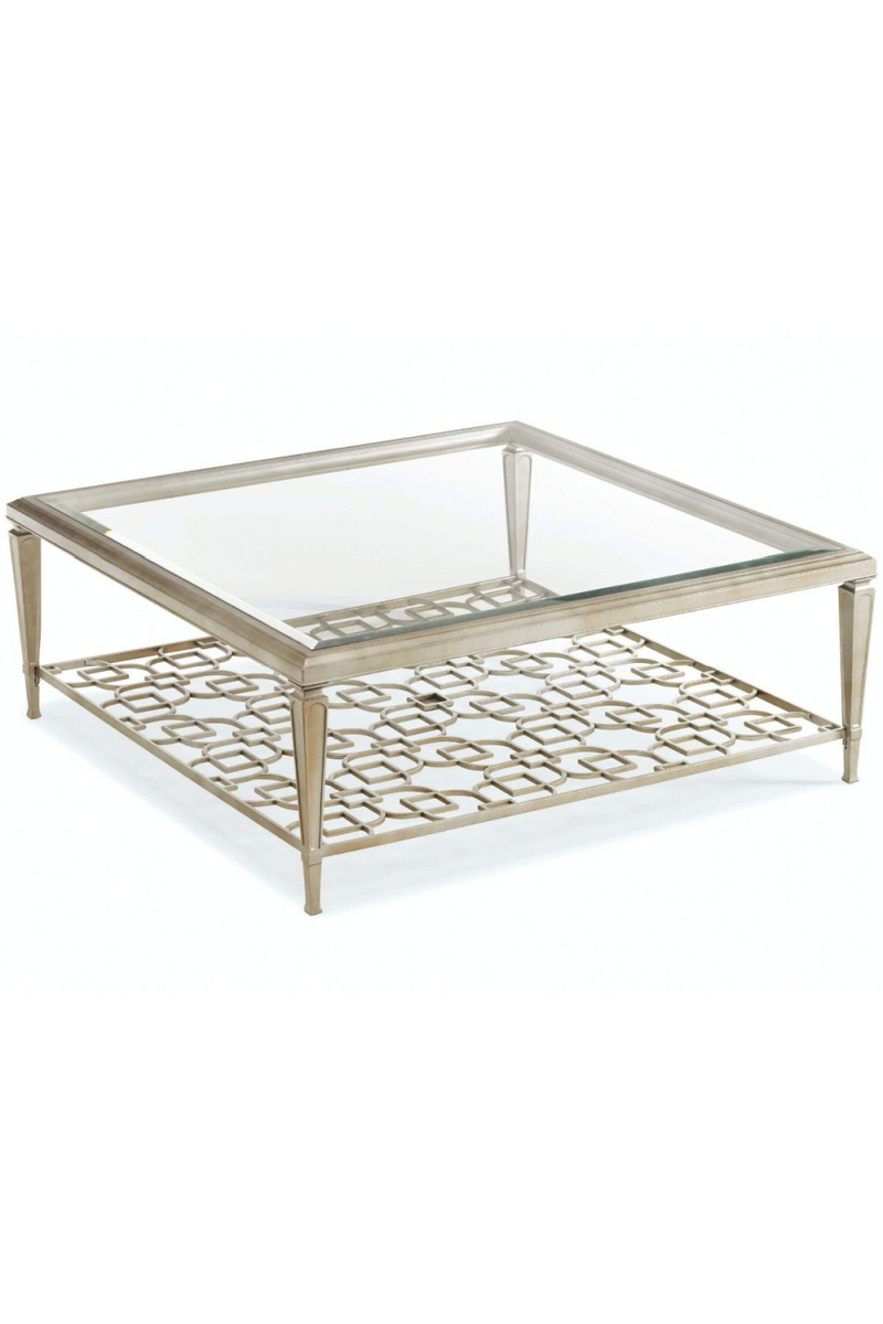 Table basse carrée en métal taupe | Caracole Connection | Meubleluxe.fr