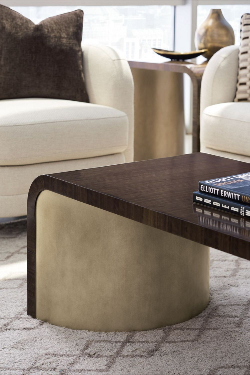 Table basse incurvé en bois d'eucalyptus | Caracole Steamline | Meubleluxe.fr