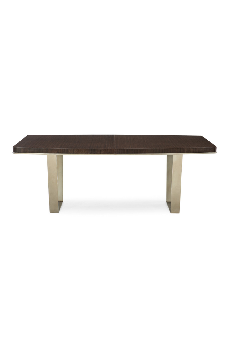 Table de salle à manger extensible en bois d'eucalyptus fumé | Caracole Streamline  | Meubleluxe.fr