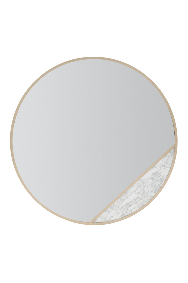 Miroir circulaire en laiton et marbre blanc | Caracole Edge | Meubleluxe.fr