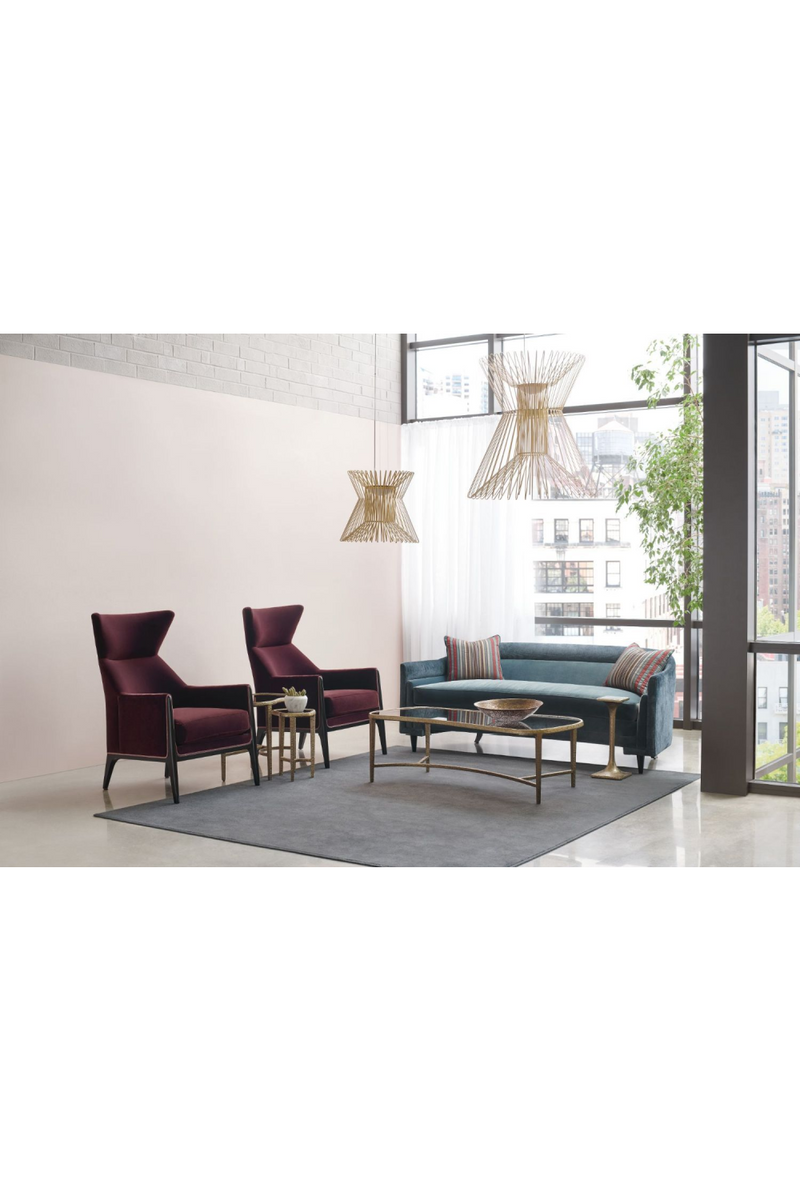 Table d'appoint en laiton et verre teinté marron | Caracole Contour | Meubleluxe.fr