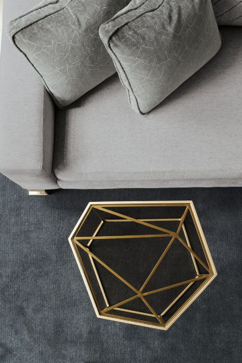 Table d'appoint en laiton et verre teinté marron | Caracole Vector | Meubleluxe.fr