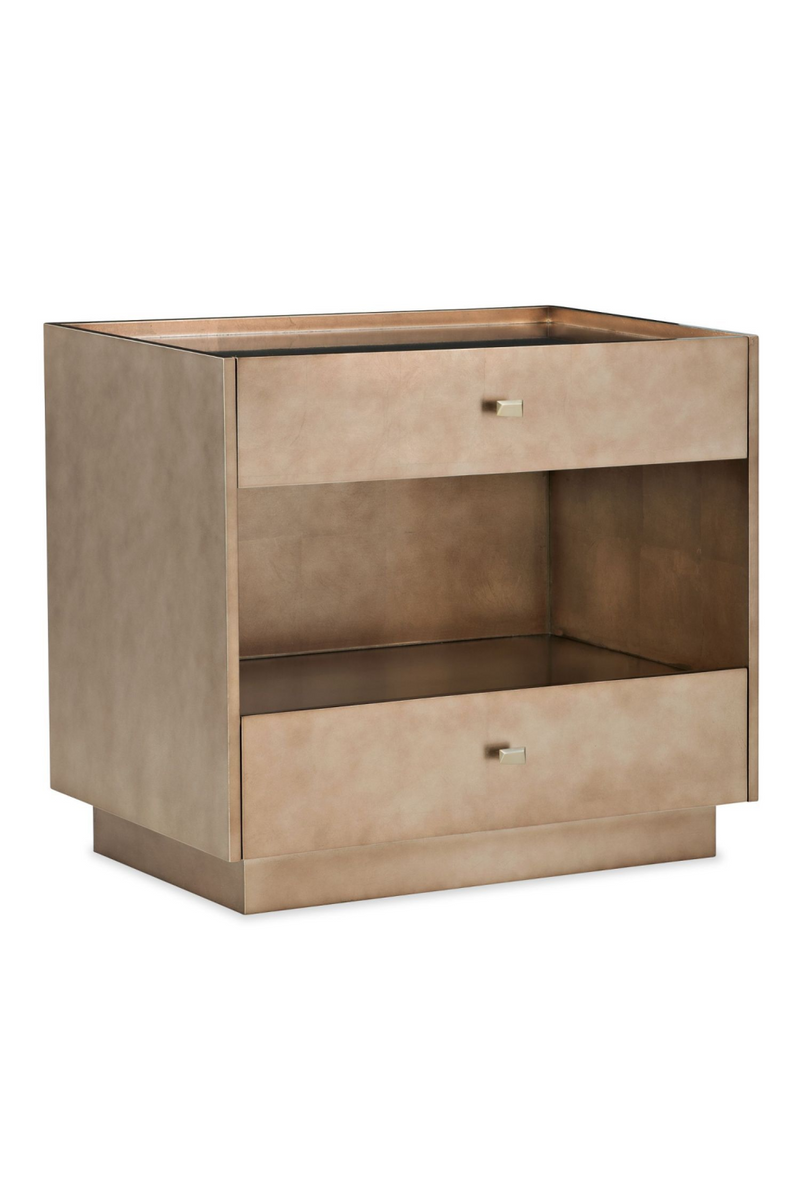 Table de chevet en bois de bouleau bronze | Caracole Perimeter | Meubleluxe.fr