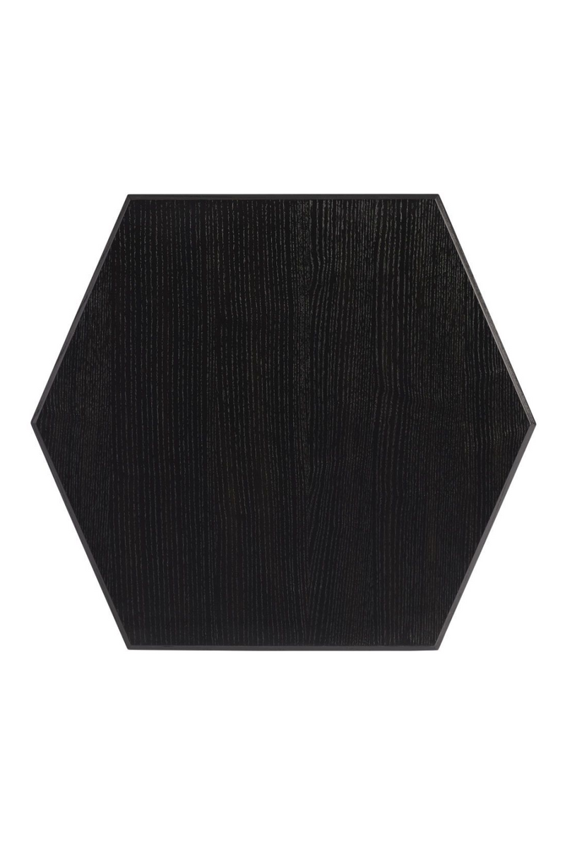 Table basse en bois de frêne noir | Caracole ReMix Hexagon | Meubleluxe.fr