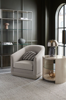 Table d'appoint ovale en bois taupe argenté | Caracole Da Vita | Meubleluxe.fr