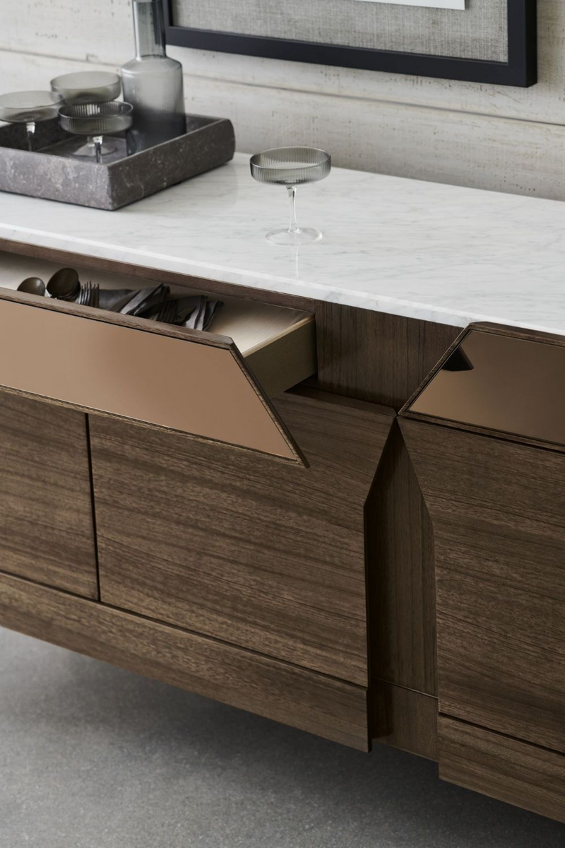 Buffet nickelé en bois | Caracole La Moda | Meubleluxe.fr