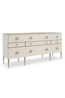 Commode en cuir et en verre fumé | Caracole Curtain Call | OROA.fr