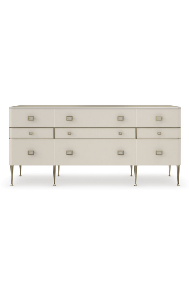 Commode en cuir et en verre fumé | Caracole Curtain Call | OROA.fr