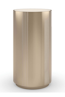 Table basse en métal doré et pierre crème | Caracole Round About M | Meubleluxe.fr