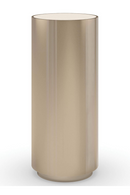 Table basse en métal doré et pierre crème | Caracole Round About L | Meubleluxe.fr