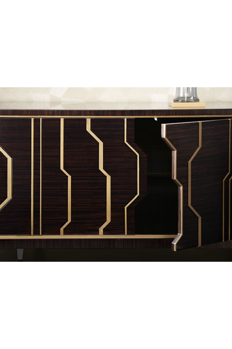 Buffet 4 portes en bois massif d'ébène | Caracole Skyline | Meubleluxe.fr