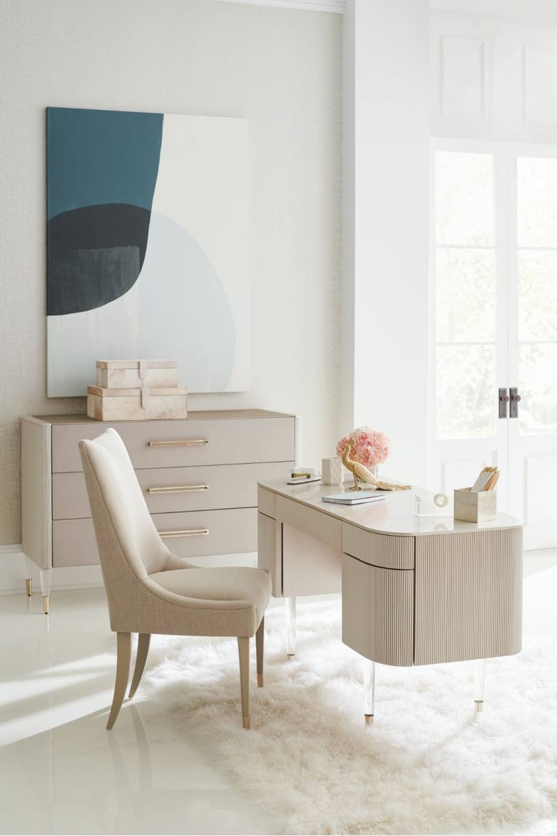 Bureau coiffeuse en bois d'érable crème | Caracole Lady Love | Meubleluxe.fr