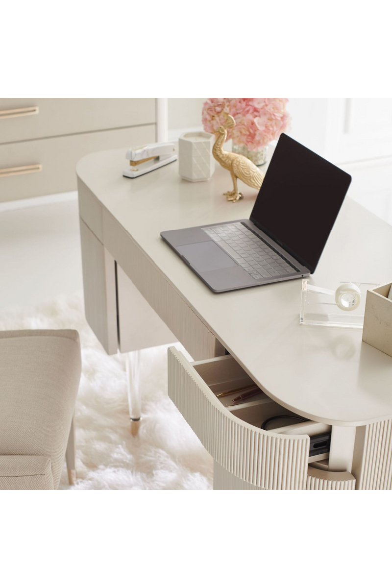 Bureau coiffeuse en bois d'érable crème | Caracole Lady Love | Meubleluxe.fr