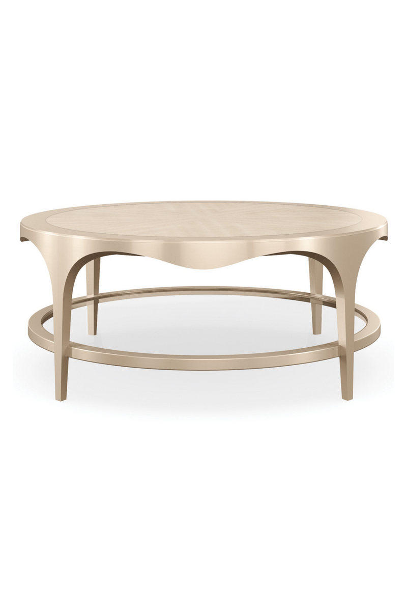 Table basse ronde en bois d'Amapa taupe | Caracole Down | Meubleluxe.fr