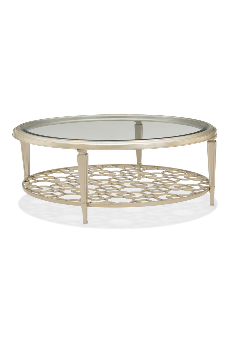 Table basse ronde en bois argenté | Caracole Social | Meubleluxe.fr