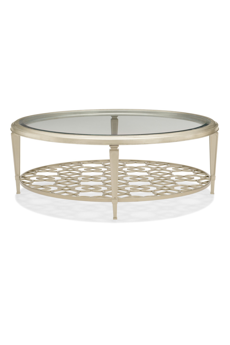 Table basse ronde en bois argenté | Caracole Social | Meubleluxe.fr